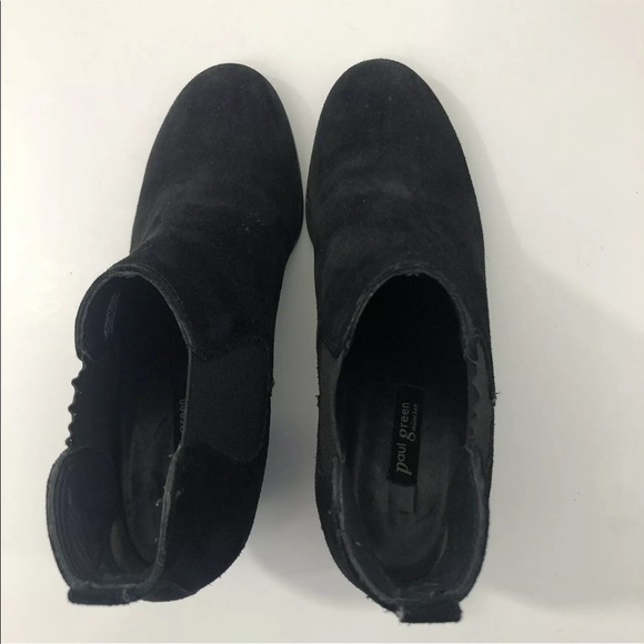 Paul Green Black Suede Ankle Bootie Boots 6.5 US - Picture 7 of 12